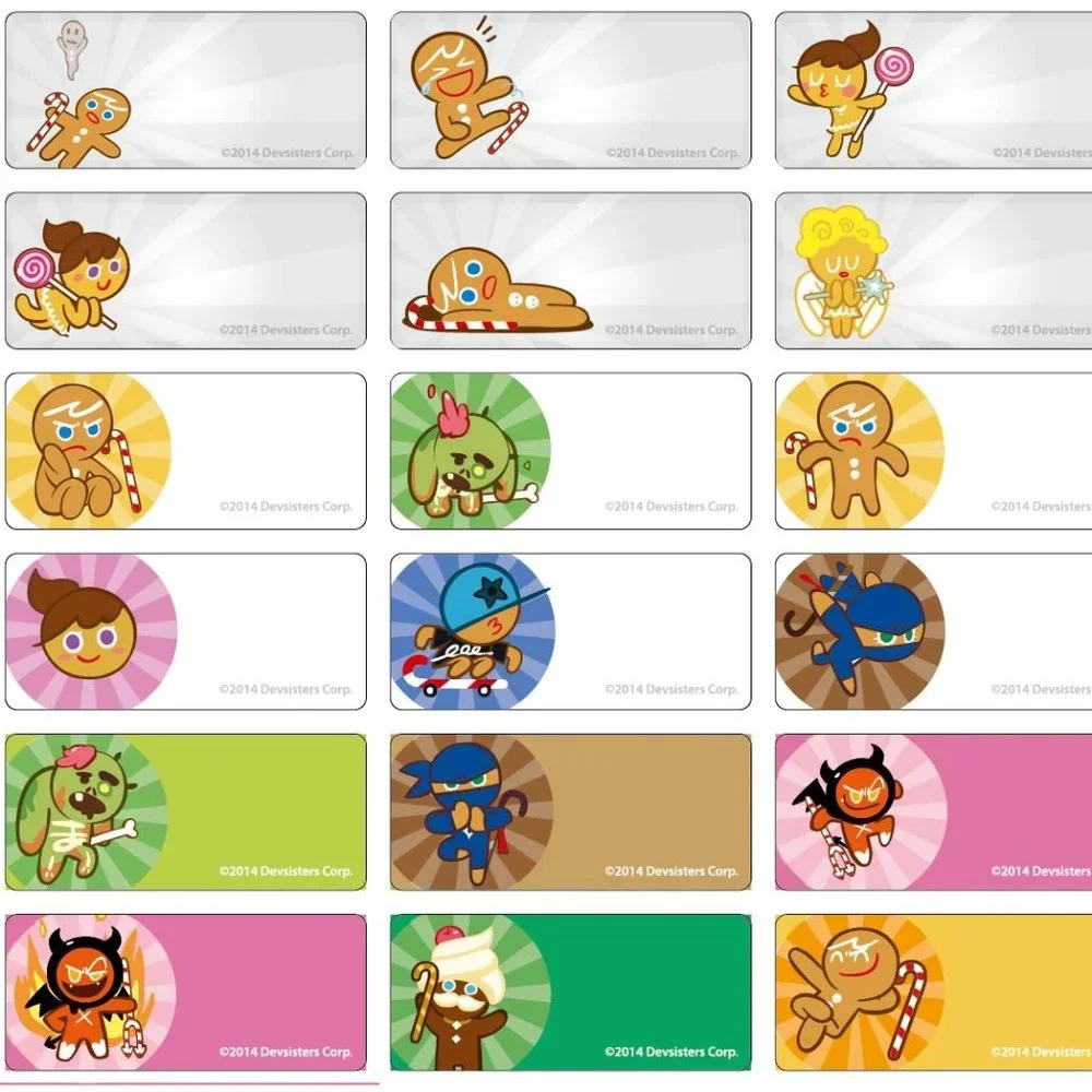Personalized Kids School Name Stickers Name Labels - Cookie Run The Gingerbread